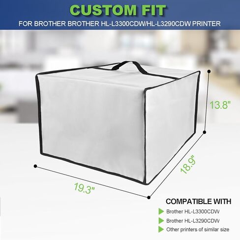 Dust Cover for Brother HL-L3300CDW/HL-L3290CDW Wireless Color Laser Printer, Heavy-Duty Waterproof Anti-Static Dustproof Printer Cover Case(19.3×18.9×13.8in) (Black) in Saudi Arabia
