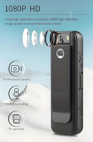 Lancoon 1080p Mini Body Camera يمكن ارتداؤها مع مقطع مغناطيسي 180 درجة عدسة دوارة 128 جيجا بايت الدعم 7H تسجيل LED مصابيح LED لتلبية النشاط في الهواء الطلق للدراجة in Kuwait