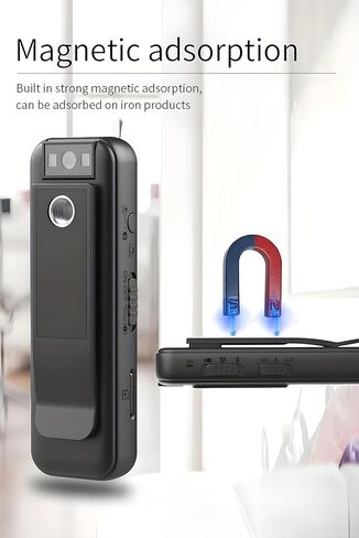 Lancoon 1080p Mini Body Camera يمكن ارتداؤها مع مقطع مغناطيسي 180 درجة عدسة دوارة 128 جيجا بايت الدعم 7H تسجيل LED مصابيح LED لتلبية النشاط في الهواء الطلق للدراجة in Kuwait