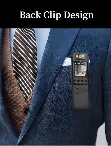 Lancoon 1080p Mini Body Camera يمكن ارتداؤها مع مقطع مغناطيسي 180 درجة عدسة دوارة 128 جيجا بايت الدعم 7H تسجيل LED مصابيح LED لتلبية النشاط في الهواء الطلق للدراجة in Kuwait