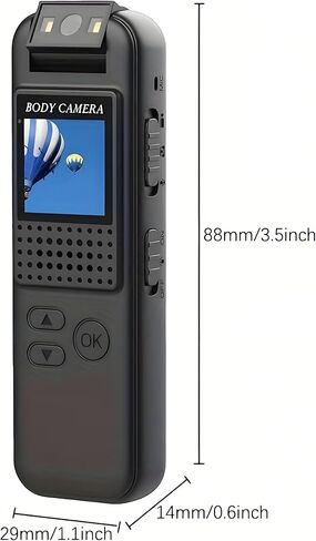 Lancoon 1080p Mini Body Camera يمكن ارتداؤها مع مقطع مغناطيسي 180 درجة عدسة دوارة 128 جيجا بايت الدعم 7H تسجيل LED مصابيح LED لتلبية النشاط في الهواء الطلق للدراجة in Kuwait