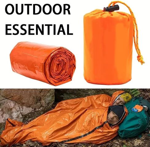 أكياس النوم في حالات الطوارئ - Mylar Thermal Survival Bivy Sack للتخييم في الهواء الطلق والمشي لمسافات طويلة والإسعافات الأولية in Saudi Arabia