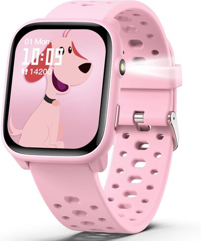 Watch Smart Watch مع 12 ألعاب ألغاز ، 1.83 بوصة متتبع اللياقة البدنية شاهد معدل نوم ضربات نوم ، عداد الخطى ، المنبه ، المصباح ، هدية للفتيات من 6 إلى 12 عامًا in Kuwait