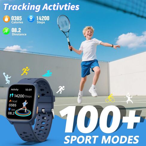 Watch Smart Watch مع 12 ألعاب ألغاز ، 1.83 بوصة متتبع اللياقة البدنية شاهد معدل نوم ضربات نوم ، عداد الخطى ، المنبه ، المصباح ، هدية للفتيات من 6 إلى 12 عامًا in Kuwait