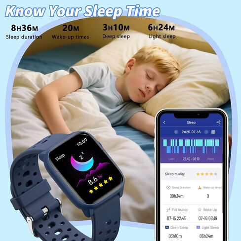 Watch Smart Watch مع 12 ألعاب ألغاز ، 1.83 بوصة متتبع اللياقة البدنية شاهد معدل نوم ضربات نوم ، عداد الخطى ، المنبه ، المصباح ، هدية للفتيات من 6 إلى 12 عامًا in Kuwait