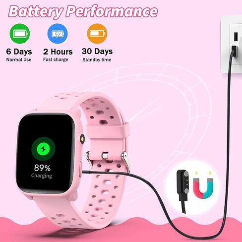Smart Watch for Kids with 12 Puzzle Games, 1.83" Fitness Tracker Watch Heart Rate Sleep Monitor, Pedometer, Alarm Clock, Flashlight, Gift for 6-12 Year Old Boys Girls in Kuwait