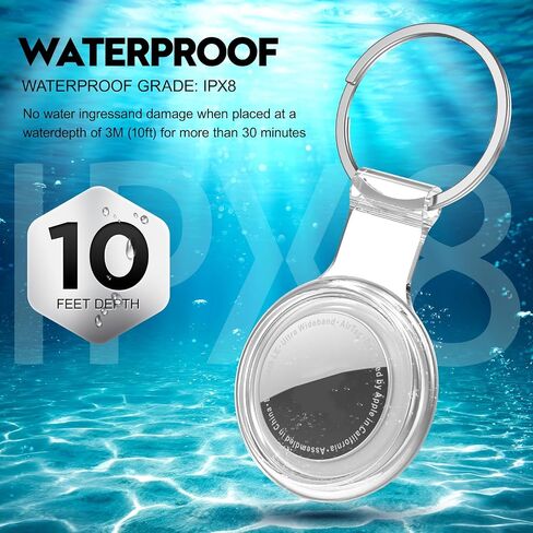 Airtag Holder Keychain Waterproof Airtag Cover 360° Full-Body Protective Case for Airtag Compatible With Apple AirTags in Kuwait