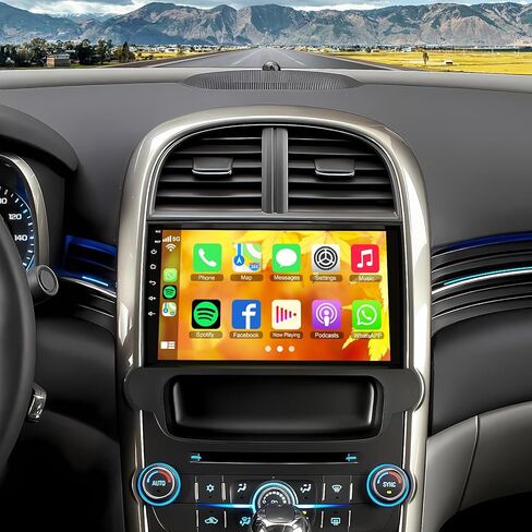 4G+64G Andorid 13 Car Radio for Chevrolet Chevy Malibu 2011 2012 2013 2014 ، 9 '' HD Touch Screen Car Stereo Radio with Wireless Carplay & Android Auto ، GPS Navigation Head ، Counering Wheel Control in Kuwait