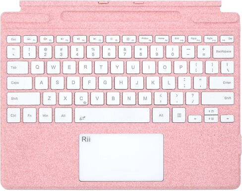 Rii Surface Pro Type Cover,Ultra-Slim Portable Bluetooth Wireless Keyboard with Touchpad,7 Color Backlit,Compatible with Microsoft Surface Pro 8/9/X Only in Kuwait