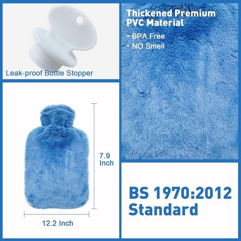 Hot Water Bottle for Feet, Foot Warmer Hot Water Bag for Pain Relief, 2 Liter Rubber Hot Water Bottle Foot Warmer Adult, Cold Feet Warming Soft Foot Warmer Pads in Kuwait