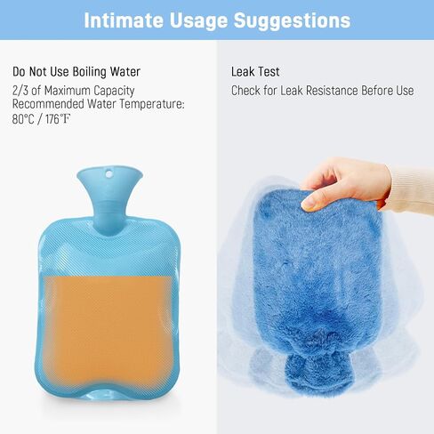 Hot Water Bottle for Feet, Foot Warmer Hot Water Bag for Pain Relief, 2 Liter Rubber Hot Water Bottle Foot Warmer Adult, Cold Feet Warming Soft Foot Warmer Pads in Kuwait