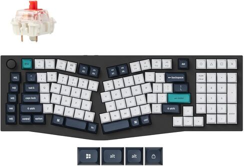 Keychron Q13 Max Alice Layout QMK Wireless Custom Ergonomic Mechanical Keyboard with 3-Mode BT5.2/2.4GHz/USB-C, Hot Swappable PBT Keycaps, RGB Backlight, Red Switch & Knob for MacOS & Windows, Q13M-M1 in Saudi Arabia
