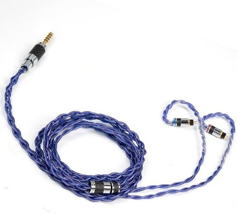 IEM Cable, Copper Silver Plated Earphone Upgraded Cords with 2+1 Plugs, 2.5mm,3.5mm,4.4mm Replaceable Plug, OCC 25AWG 1.25m In-Ear Monitor Cable for 7hz Zero Lite Cadenza Hype4 KZ (0.78mm 2Pin & MMCX) in Saudi Arabia