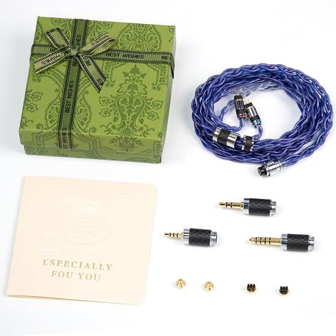 IEM Cable, Copper Silver Plated Earphone Upgraded Cords with 2+1 Plugs, 2.5mm,3.5mm,4.4mm Replaceable Plug, OCC 25AWG 1.25m In-Ear Monitor Cable for 7hz Zero Lite Cadenza Hype4 KZ (0.78mm 2Pin & MMCX) in Saudi Arabia