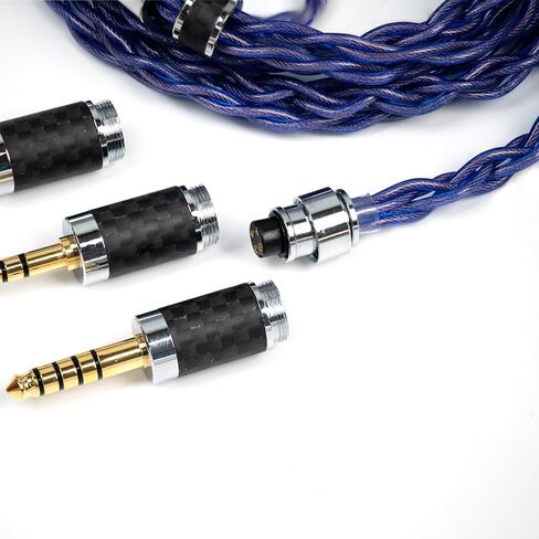 IEM Cable, Copper Silver Plated Earphone Upgraded Cords with 2+1 Plugs, 2.5mm,3.5mm,4.4mm Replaceable Plug, OCC 25AWG 1.25m In-Ear Monitor Cable for 7hz Zero Lite Cadenza Hype4 KZ (0.78mm 2Pin & MMCX) in Saudi Arabia
