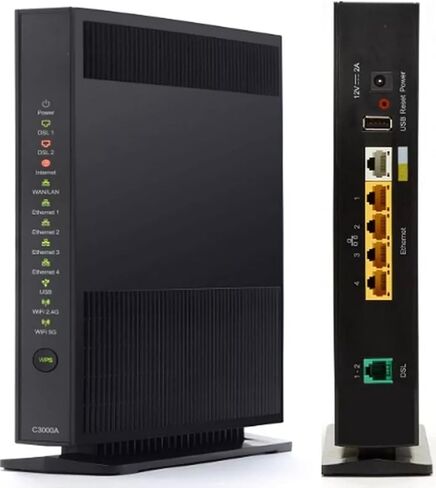 Generic C3000A DSL WiFi Modem Router Compatible with CenturyLink | C3000A Modem Router | High-Speed Internet with Dual-Band 802.11n/ac WiFi OEM Packaging in Saudi Arabia