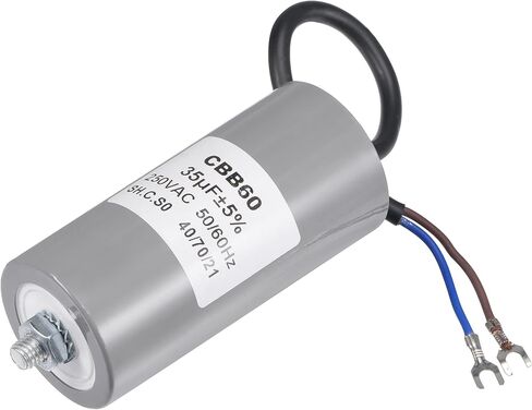 MECCANIXITY CBB60 Run Capacitor 30uF 250V AC 2 Wires 50/60Hz Cylinder 96x46mm with Terminal, M8 Fixing Stud for Air Compressor Water Pump Motor in Saudi Arabia