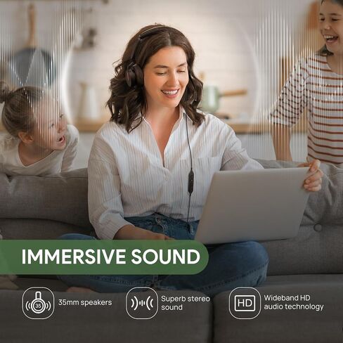 Yealink UH46 USB Headset with Mic, Wired Headset with 3 Noise Cancelling Microphones for PC/Computer/Laptop, Teams Certified, in Line Controls for Home Office Online Meetings, Plug & Play USB-C/A in Saudi Arabia