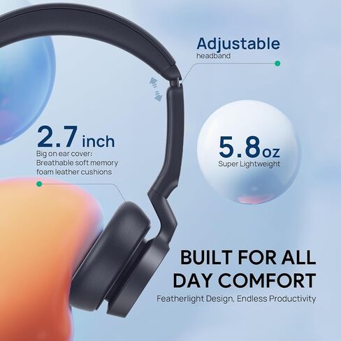 Yealink UH46 USB Headset with Mic, Wired Headset with 3 Noise Cancelling Microphones for PC/Computer/Laptop, Teams Certified, in Line Controls for Home Office Online Meetings, Plug & Play USB-C/A in Saudi Arabia