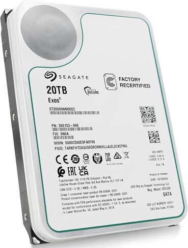 Seagate Exos 20tb 7.2k RPM SATA 6GB/S 3.5in Enterprise HDD ST20000NM002C in Saudi Arabia