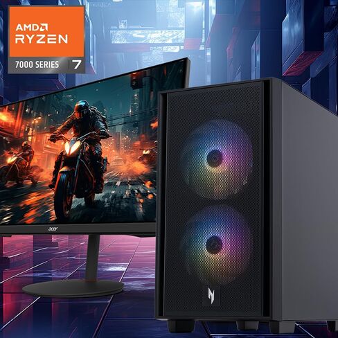 Acer Nitro 60 N60-181-ur26 Gaming Desktop | AMD Ryzen 9 7900 12 Core Processor | NVIDIA GEFORCE RTX 5070 TI Graphics (1406 AI TOPS) | 32GB DDR5 | 2TB PCIE 4.0 SSD | Wi-Fi 6 802.11ax | جيجابت إيثرنت in Kuwait