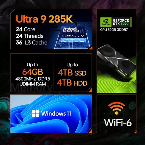 HP Omen 45L GT22 RTX 5090 Pro Gaming Desktop ، Intel Ultra 9 285K ، NVIDIA RTX 5090 ، 64GB DDR5 RAM ، 2TB SSD ، RGB Light Studio & Gaming HUB ، W11P ، Backdle with lexar SL660 512GB Portable SS in Saudi Arabia