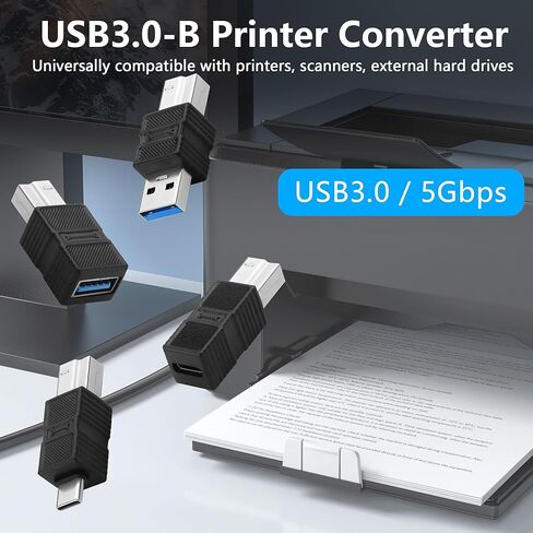 CERRXIAN USB 3.0 Type C Female to Type B Male Connector Adapter 5Gbps USB3.0 C to B Printer Converter for Printer, Scanner, External Hard Drive - 2Pack in Saudi Arabia