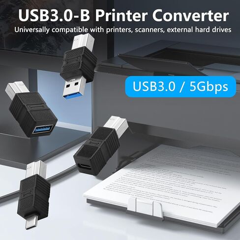 CERRXIAN USB 3.0 Type C Female to Type B Male Connector Adapter 5Gbps USB3.0 C to B Printer Converter for Printer, Scanner, External Hard Drive - 2Pack in Saudi Arabia