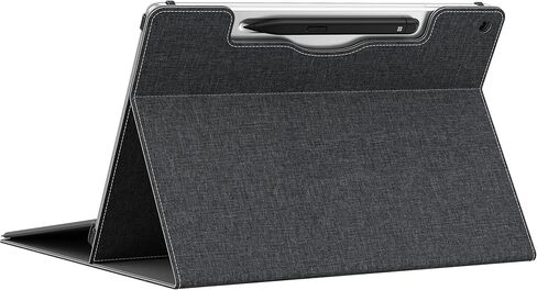 Laptop Case for Microsoft Surface Pro 1st Edition 12-inch, PU Leather Tablet Protective Cover with Multi-Angle Built-in Kickstand & Pen Holder, (Black) in Saudi Arabia