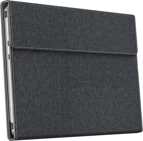 Laptop Case for Microsoft Surface Pro 1st Edition 12-inch, PU Leather Tablet Protective Cover with Multi-Angle Built-in Kickstand & Pen Holder, (Black) in Saudi Arabia