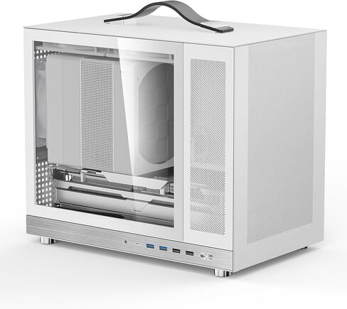 SNINY Snake G350 20.8L Mircro-ATX Mesh هيكل مع زجاج مقسى | طلاء الصقيع وتصميم مكافحة الغبار | BTF جاهز للاتصال الخلفي | 165mm Cooler و 340mm GPU | حالة كمبيوتر عالية التوافق ، أبيض in Kuwait