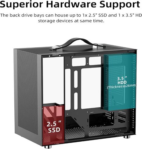 SNINY Snake G350 20.8L Mircro-ATX Mesh هيكل مع زجاج مقسى | طلاء الصقيع وتصميم مكافحة الغبار | BTF جاهز للاتصال الخلفي | 165mm Cooler و 340mm GPU | حالة كمبيوتر عالية التوافق ، أبيض in Kuwait