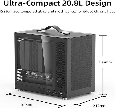 SNINY Snake G350 20.8L Mircro-ATX Mesh هيكل مع زجاج مقسى | طلاء الصقيع وتصميم مكافحة الغبار | BTF جاهز للاتصال الخلفي | 165mm Cooler و 340mm GPU | حالة كمبيوتر عالية التوافق ، أبيض in Kuwait