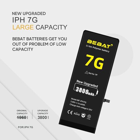 Replacement for iPhone 7 Battery, 3800mAh High Capacity Li-ion Polymer Replacement Battery for Model (A1660 A1778 A1779) with Professional Repair Tool Kits in Kuwait