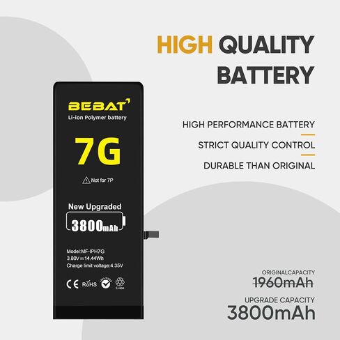 Replacement for iPhone 7 Battery, 3800mAh High Capacity Li-ion Polymer Replacement Battery for Model (A1660 A1778 A1779) with Professional Repair Tool Kits in Kuwait