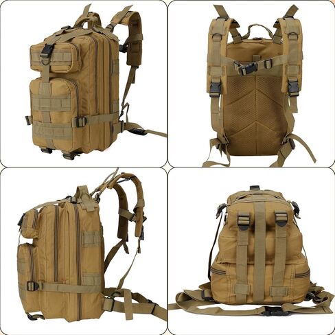 حقيبة ظهر تكتيكية للرجال العسكري الصغير Molle Backpack 30L Assault Pack Backpack for Hiking Camping Travel Fishing Outdoors (Black) in Kuwait