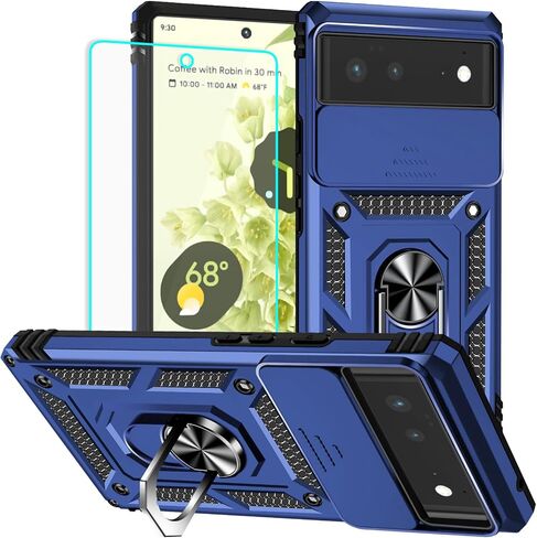 ل Pixel 6 Case مع حامي الشاشة: [العسكرية الصف 20ft. DROP تم اختباره] حالة هاتف الحماية المقاومة للصدمات لـ - Google Pixel 6 (Blue) in Kuwait