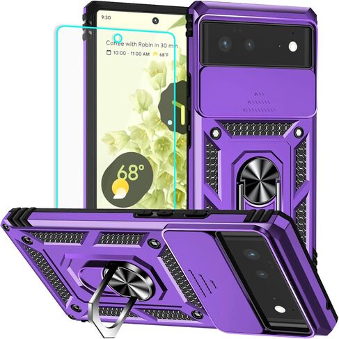 ل Pixel 6 Case مع حامي الشاشة: [العسكرية الصف 20ft. DROP تم اختباره] حالة هاتف الحماية المقاومة للصدمات لـ - Google Pixel 6 (Blue) in Kuwait