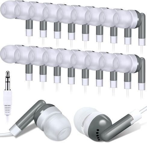 konohan 100 pcs سماعات الأذن بالفصول الدراسية ، سماعات الطالب الأساسية في أذن للأطفال مكتبات كمبيوتر محمول ، 3.5 ملم سماعات الأذن ، يتم تعبئتها بشكل فردي (أسود) in Kuwait