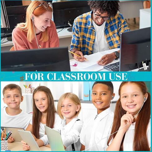 konohan 100 pcs سماعات الأذن بالفصول الدراسية ، سماعات الطالب الأساسية في أذن للأطفال مكتبات كمبيوتر محمول ، 3.5 ملم سماعات الأذن ، يتم تعبئتها بشكل فردي (أسود) in Kuwait
