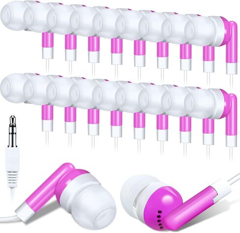 konohan 100 pcs سماعات الأذن بالفصول الدراسية ، سماعات الطالب الأساسية في أذن للأطفال مكتبات كمبيوتر محمول ، 3.5 ملم سماعات الأذن ، يتم تعبئتها بشكل فردي (أسود) in Kuwait