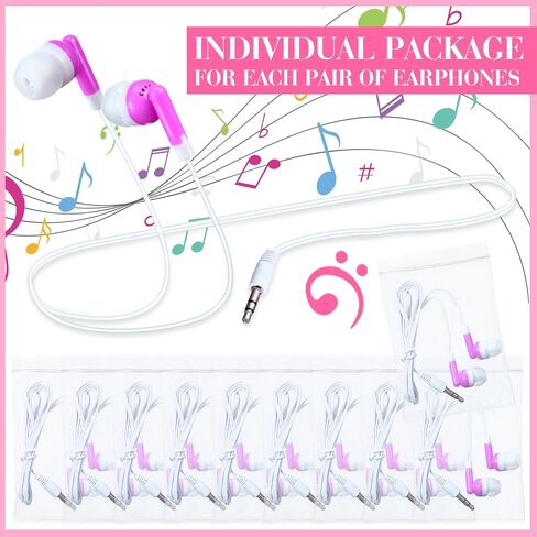 konohan 100 pcs سماعات الأذن بالفصول الدراسية ، سماعات الطالب الأساسية في أذن للأطفال مكتبات كمبيوتر محمول ، 3.5 ملم سماعات الأذن ، يتم تعبئتها بشكل فردي (أسود) in Kuwait