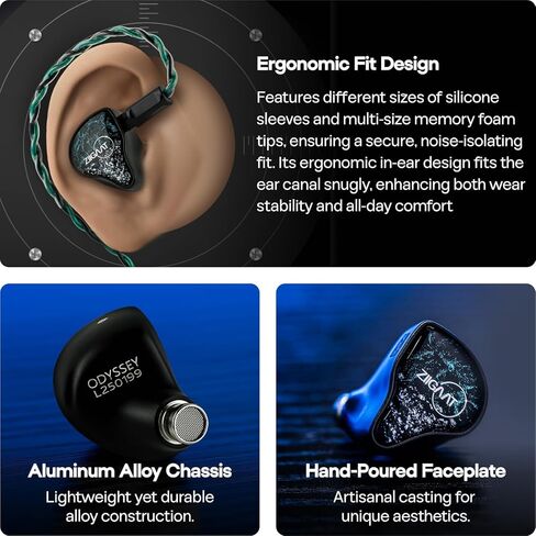 Linsoul Ziigaat X Hangout. الصوت: Odyssey 2 in Ear Monitor ، 1DD + 3BA Hybrid IEM ، Hifi Wired Earbuds ، محايدة مع ضبط الباص الفرعي ، مع قذيفة الألومنيوم وكابلات OFC للمهندسين الصوتيين الموسيقيين in Saudi Arabia
