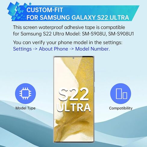 3pcs شاشة مقاومة للماء الشاشة الختم لماشية ل Samsung Galaxy S22 Ultra مقاومة للماء ملصق ملصق شريط اللصق لاصق الغراء Samsung S22 Ultra SM-S908U SM-S908U1 in Saudi Arabia