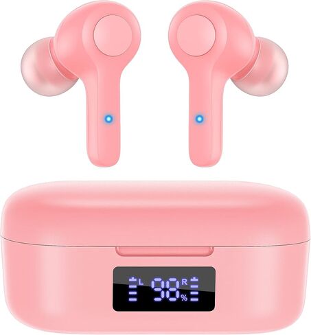 Mozoter Bluetooth 5.3 سماعات الأذن اللاسلكية ، صوتية صاخبة صاخبة ، إلغاء ضوضاء مكالمة صوتية واضحة مع 4 ميكروفونات في الأذن مع حالة الشحن اللاسلكية متوافقة مع iPhone Android ، التمرين in Kuwait