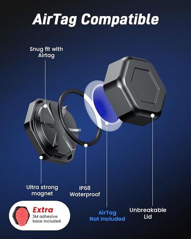for Airtag Magnetic Case – Tagginnc Powerful Magnet & Discreet Hexagonal Nut Design with Sticky & Non-Slip Base, Waterproof and Durable, Compatible with AirTag for Cars, Trucks & Trailers (2 Pack) in Saudi Arabia