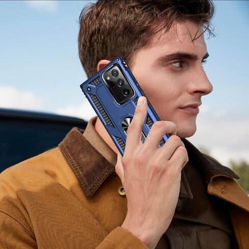 for Samsung Galaxy Note 20 Ultra Case: with Screen Protector - Military Grade Protective Cases with Finger Ring Holder Kickstand for Galaxy Note 20 Ultra(Blue) in Saudi Arabia