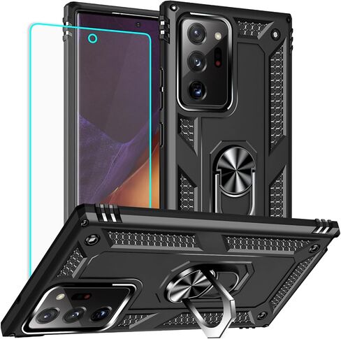 for Samsung Galaxy Note 20 Ultra Case: with Screen Protector - Military Grade Protective Cases with Finger Ring Holder Kickstand for Galaxy Note 20 Ultra(Blue) in Saudi Arabia