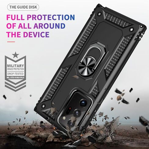 for Samsung Galaxy Note 20 Ultra Case: with Screen Protector - Military Grade Protective Cases with Finger Ring Holder Kickstand for Galaxy Note 20 Ultra(Blue) in Saudi Arabia