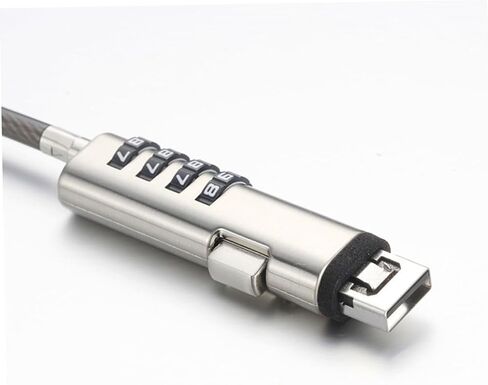 قفل USB للكمبيوتر المحمول ومكتب الكمبيوتر المحمول قفل كلمة مرور الكمبيوتر المحمولة للأجهزة الرقمية جهاز أمان مضاد للسرقة للسفر العالمي الاستخدام الأسود in Kuwait